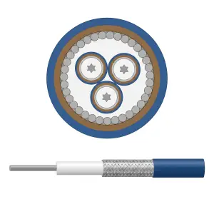 3-Core Hybrid PFA 3×50 Ohm Coaxial Independent Shielded Composite Micro-Coaxial Cable 0.65mm – BYC Cables